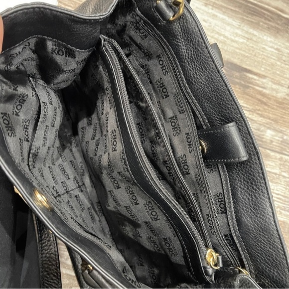 Michael Kors pebble leather Black Satchel handbag shoulder bag - Picture 8 of 16